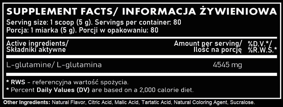 Phenom Glutamine 400g Unflavored Amino Acid Packaging status original