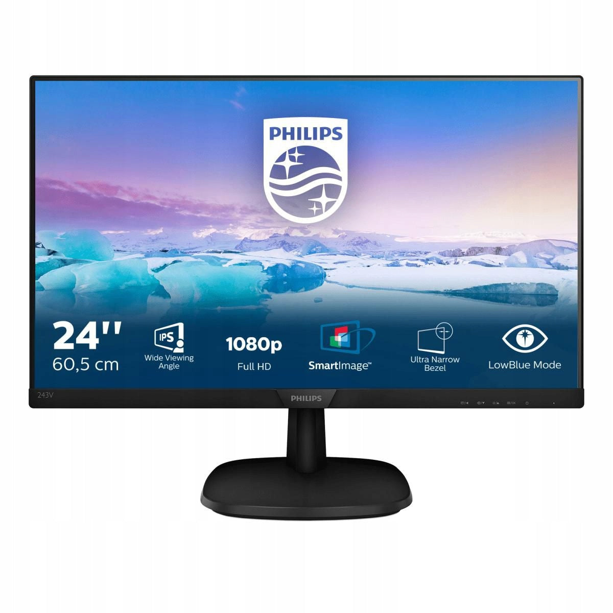 Philips 243V7QDSB 24-inch IPS LED Monitor, 61cm, Model 243V7QDSB/00
