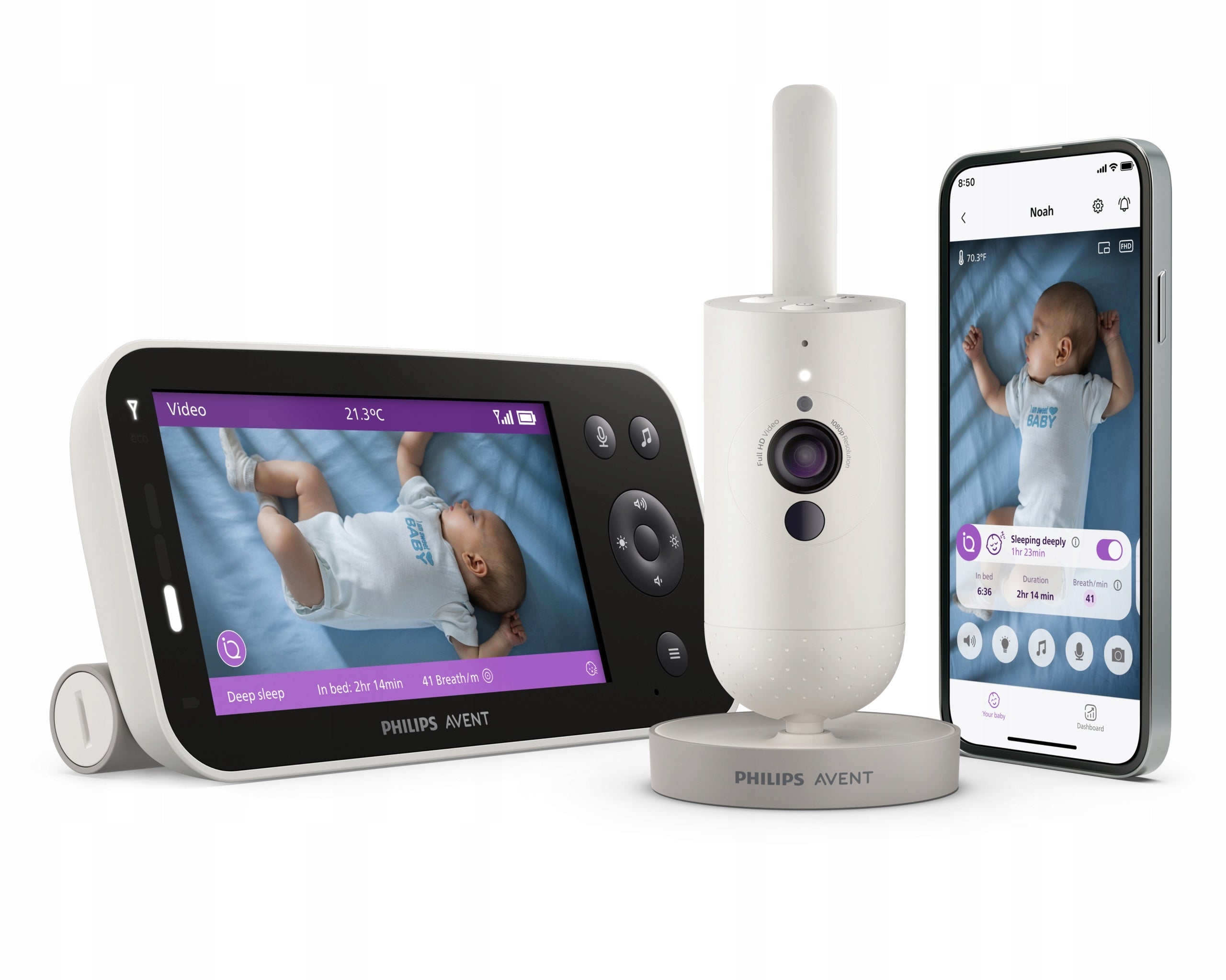 Philips Avent Baby monitor SenseIQ Full HD SCD971/26 Display LCD