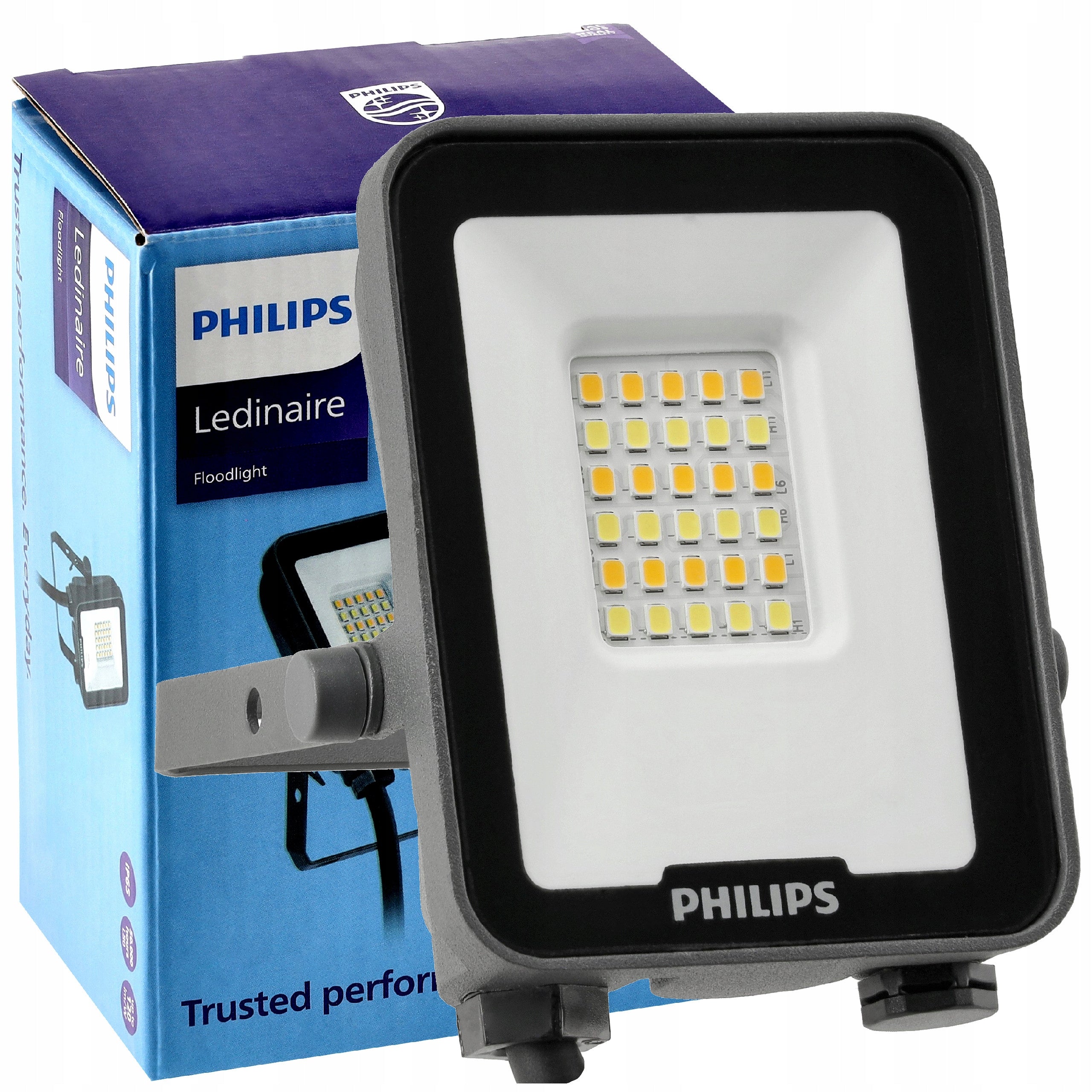 Philips LED Floodlight 10W 1200lm CCT IP65 Ledinaire Lamp Outdoor x2 Packaging status original