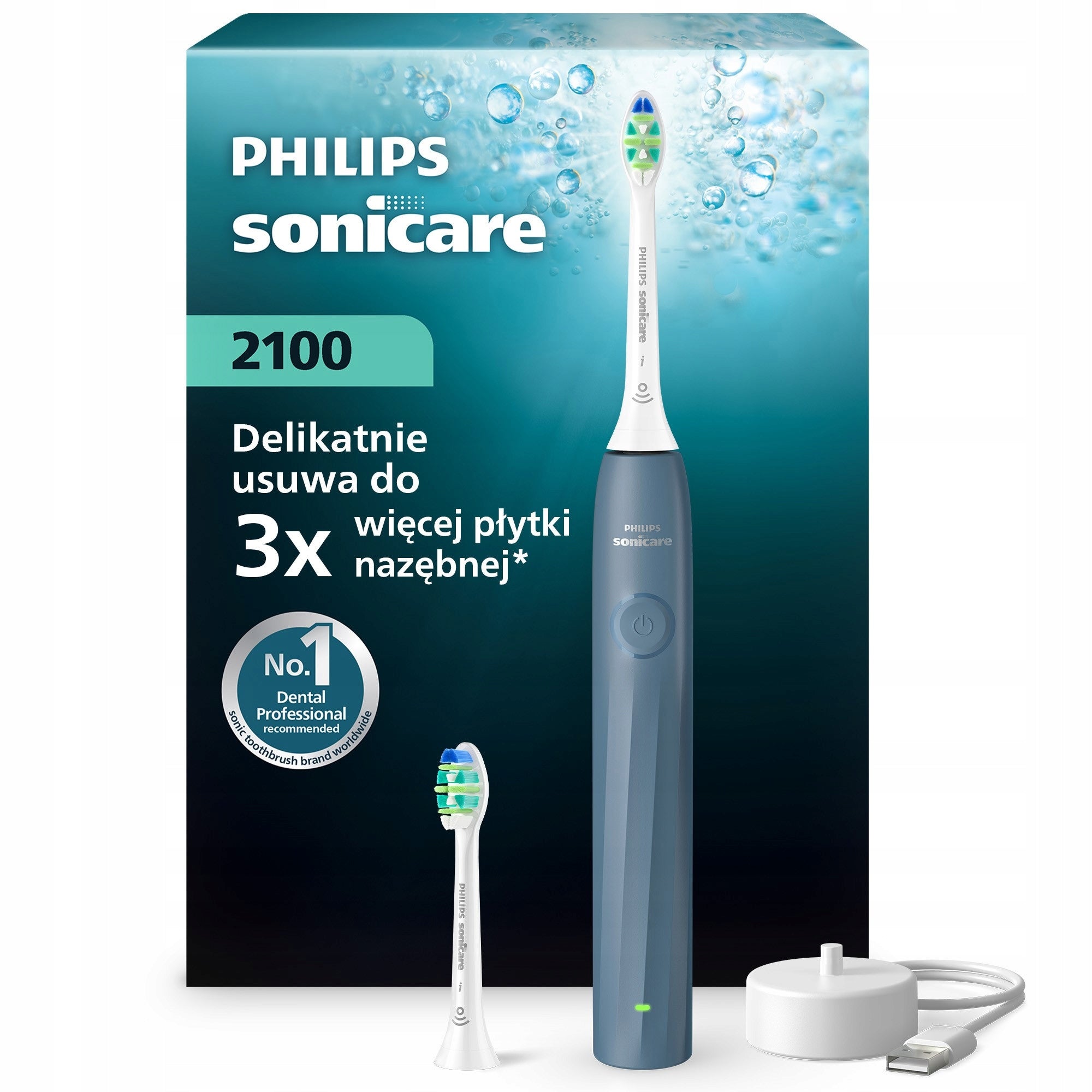 Philips Sonicare 2100 marine sonic toothbrush 2 tips HX4022/04