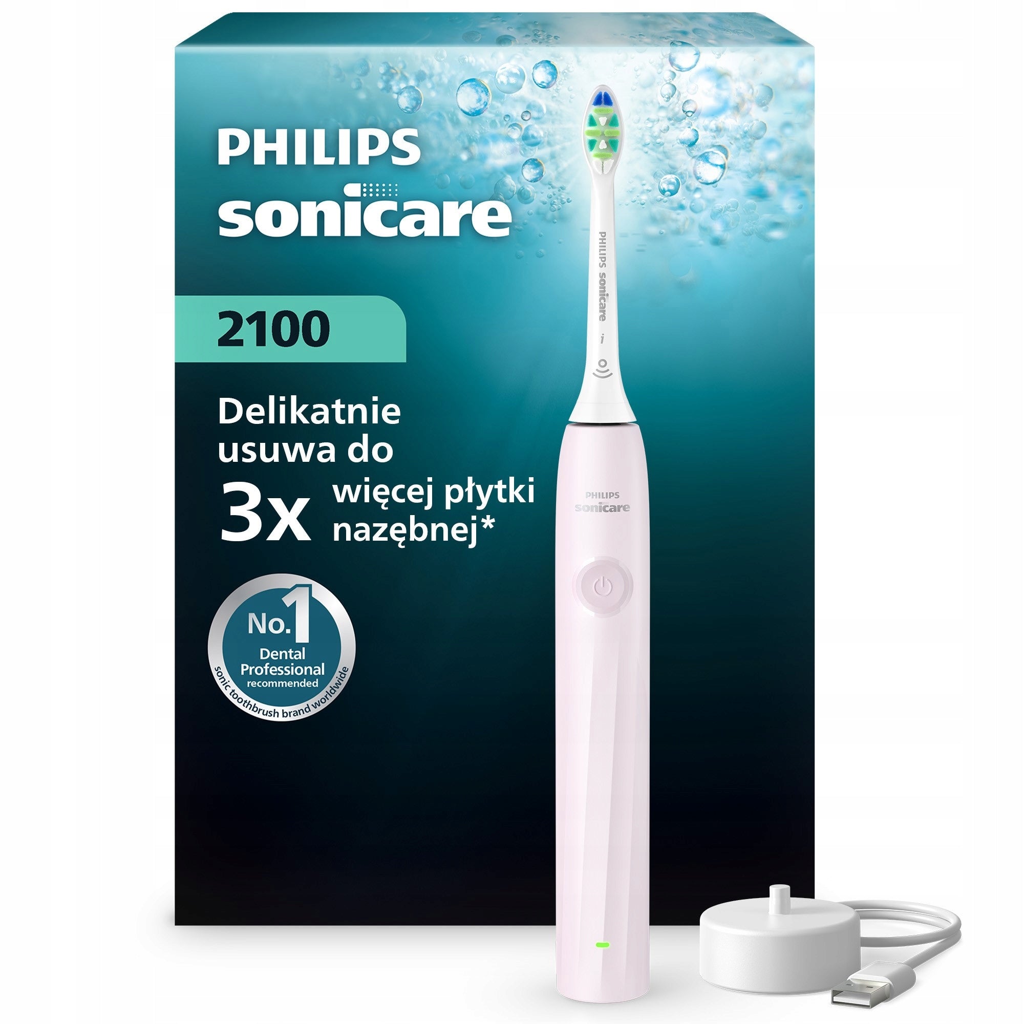 Philips Sonicare 2100 sonic toothbrush light pink HX4021/03