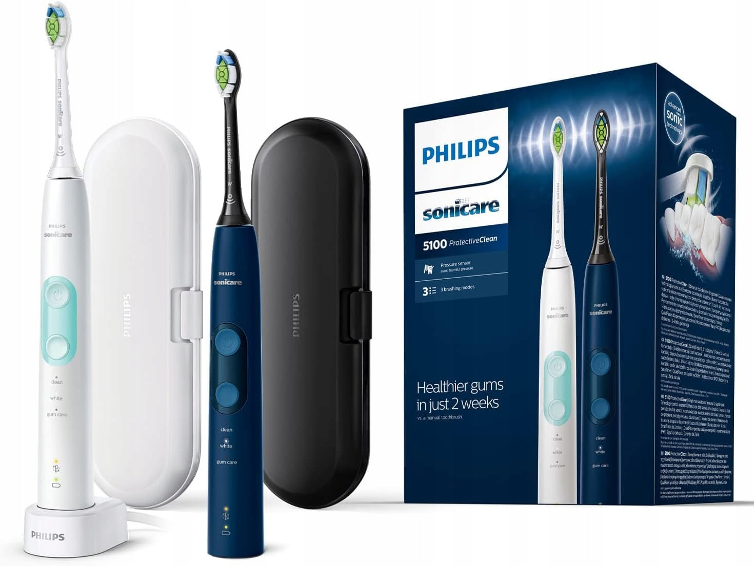 Philips Sonicare ProtectiveClean 5100 two toothbrushes set