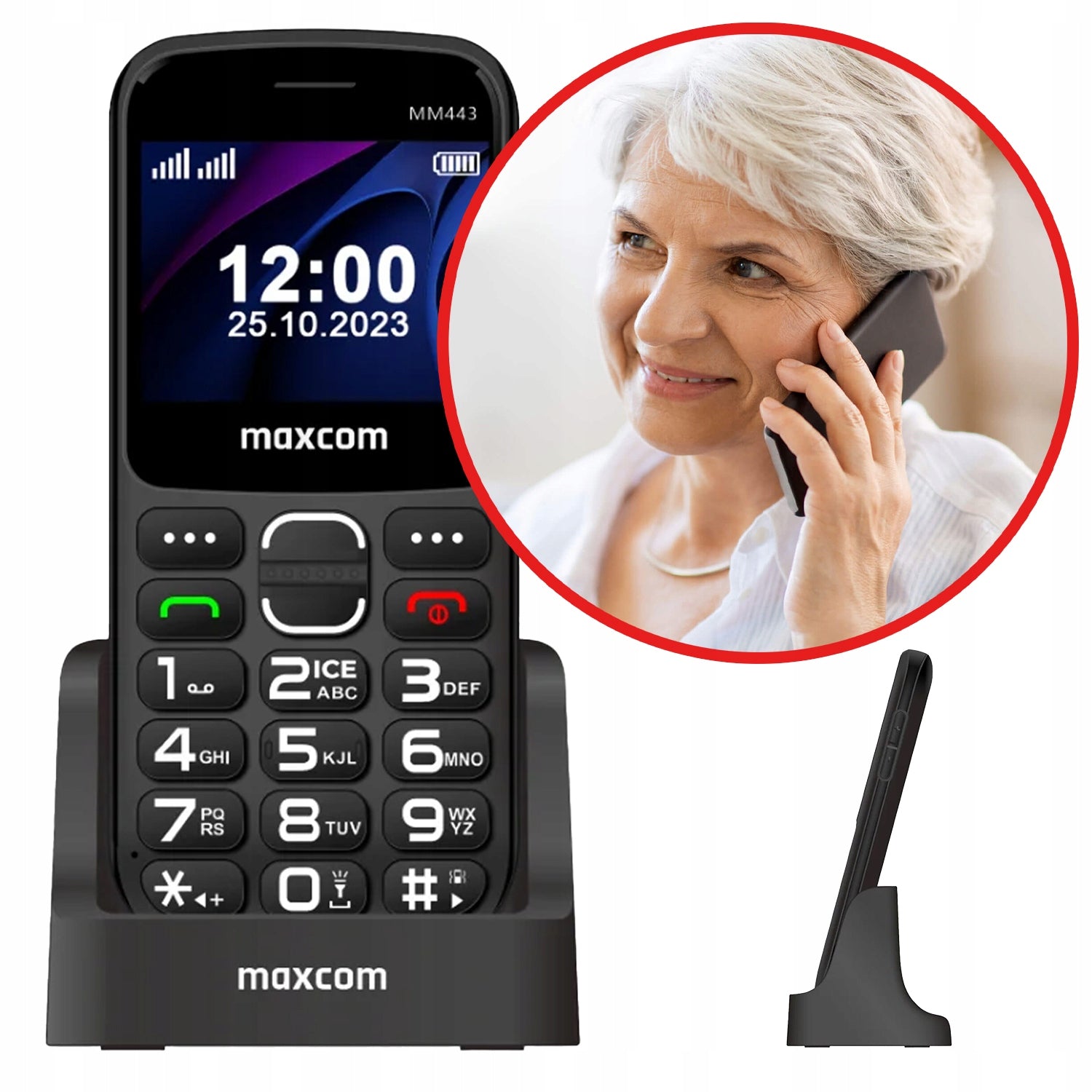 Phone FOR SENIOR Maxcom MM445 4G LTE Large LCD Keys 2.8" SOS Station Brand Maxcom