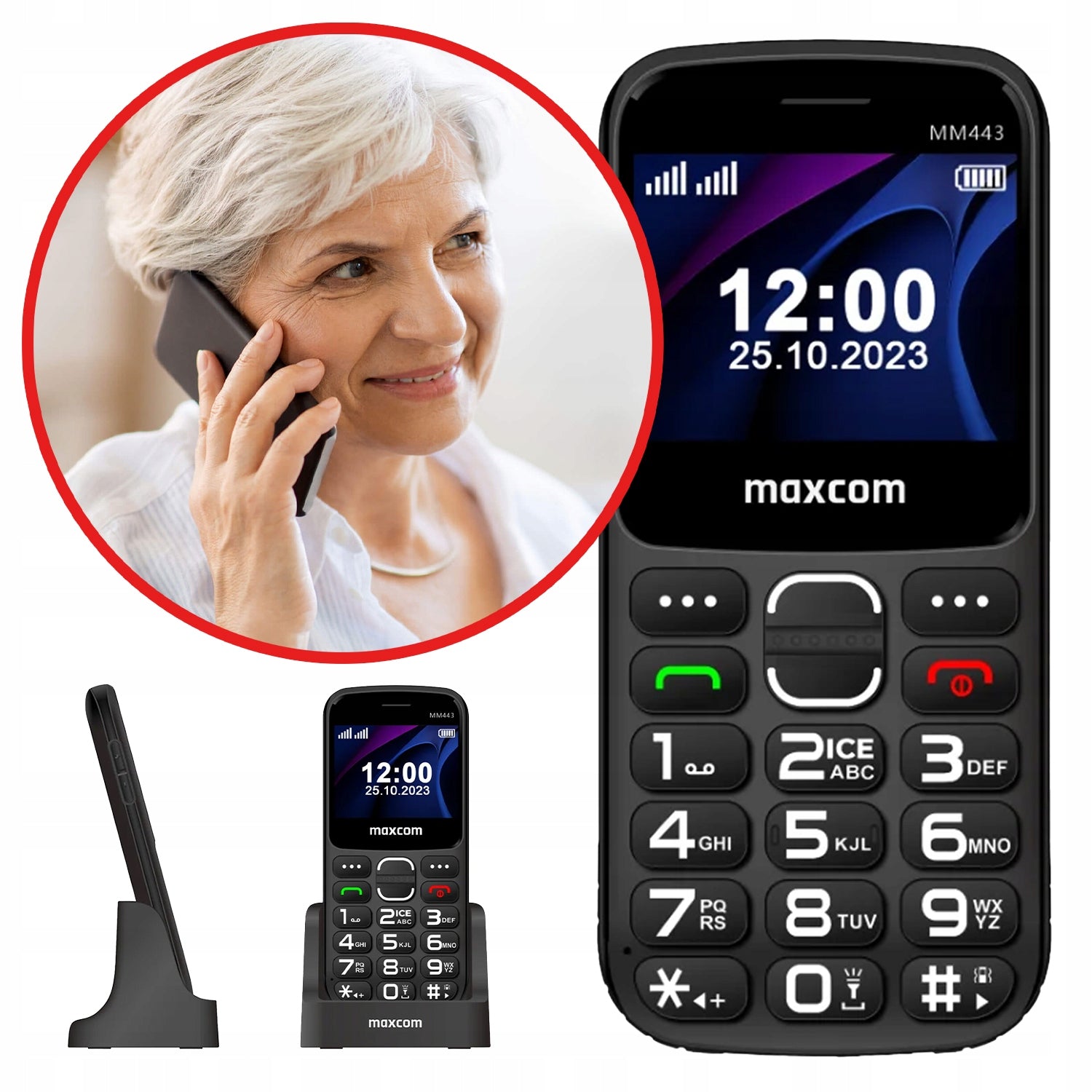 Phone FOR SENIOR Maxcom MM445 4G LTE Large LCD Keys 2.8" SOS Station Built-in memory 128 MB