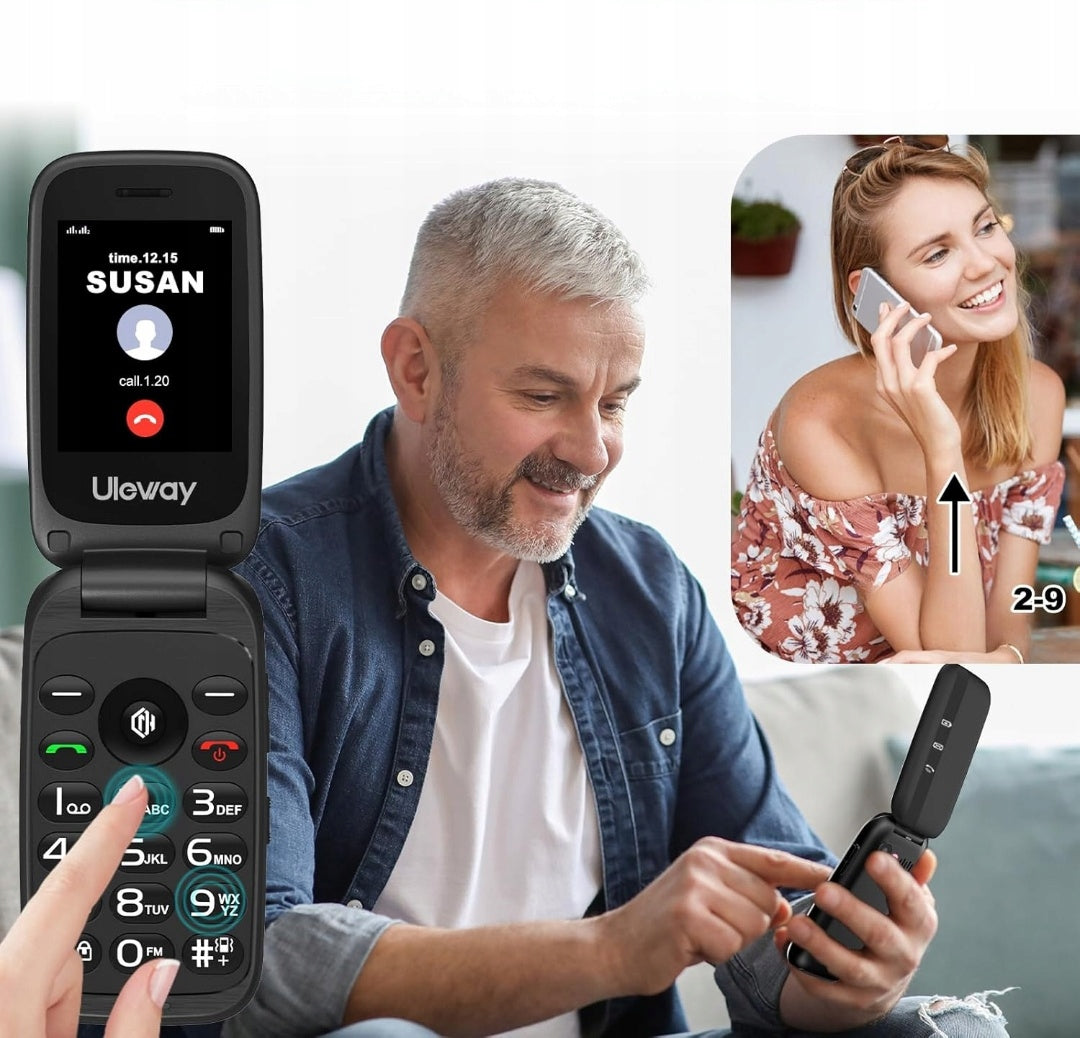 Phone For Senior 4G Ufferson Flip Dual SIM SOS Large Keys Charger included yes