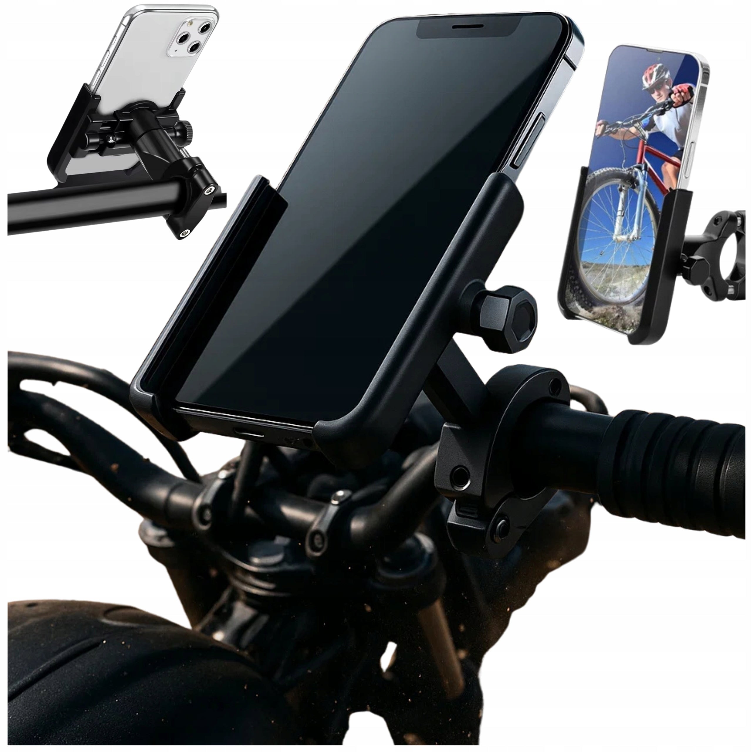 Phone Holder Bike Motorcycle Smartphone 360 Metal Adjustable SOLID