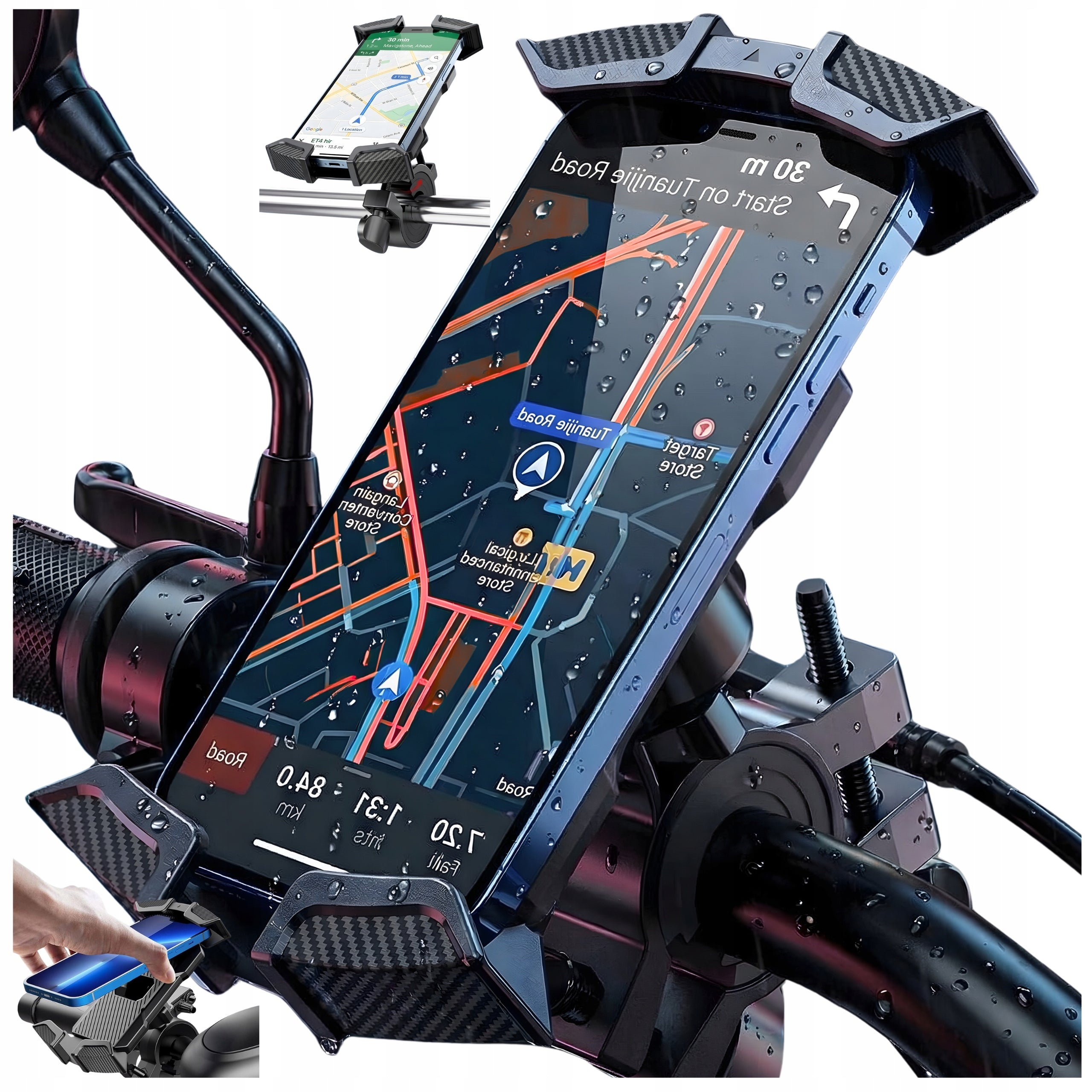 Phone Holder for Motorcycle Bike Electric Scooter Solid Strong Packaging status original