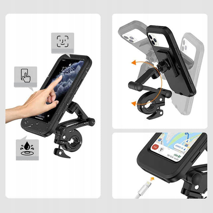 Phone Motorcycle Holder Waterproof Case Touch Screen Solid Stable Brand HD