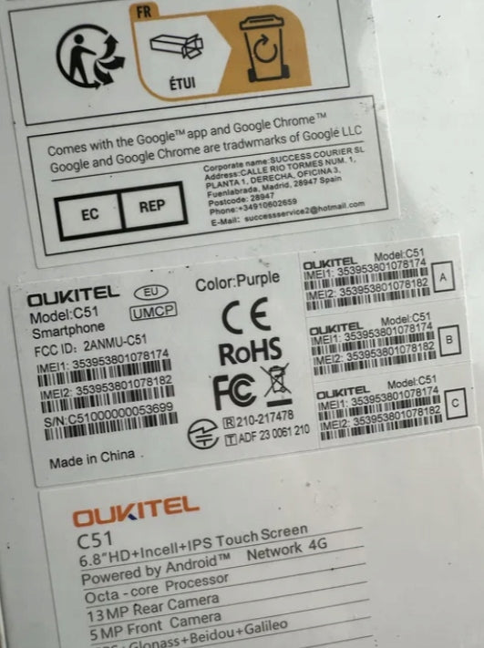 Phone OUKITEL C51 version 18/128gb 5150 mAh Brand OUKITEL