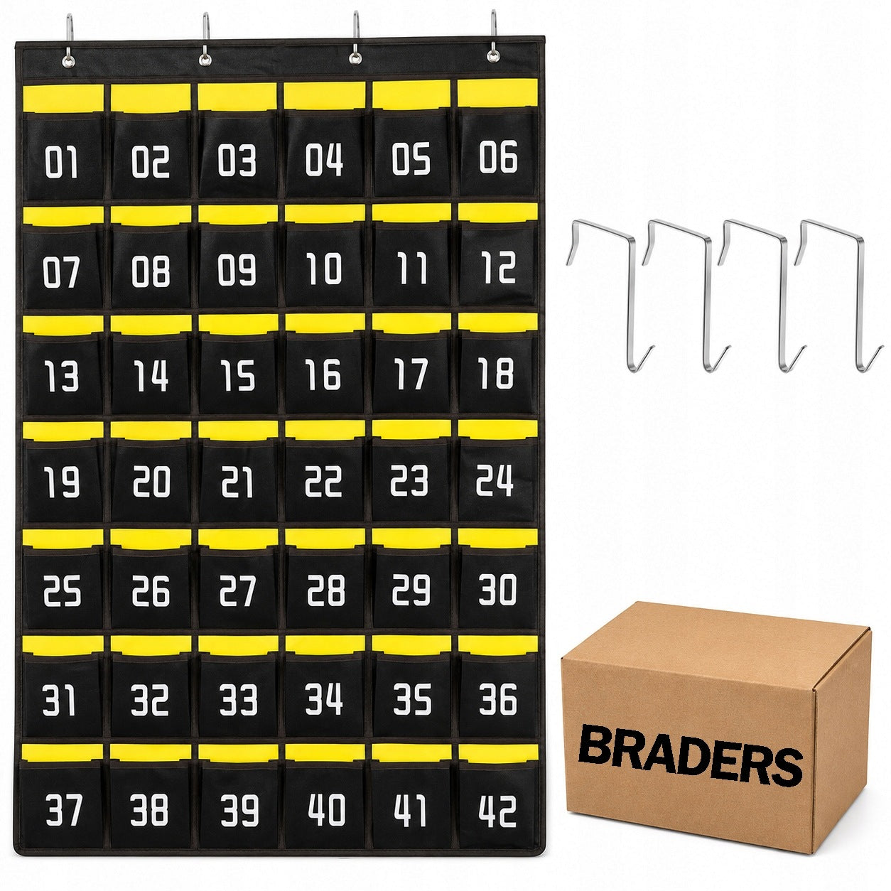 Phone Organizer 42 Numbered Pockets for Classroom and Office Braders