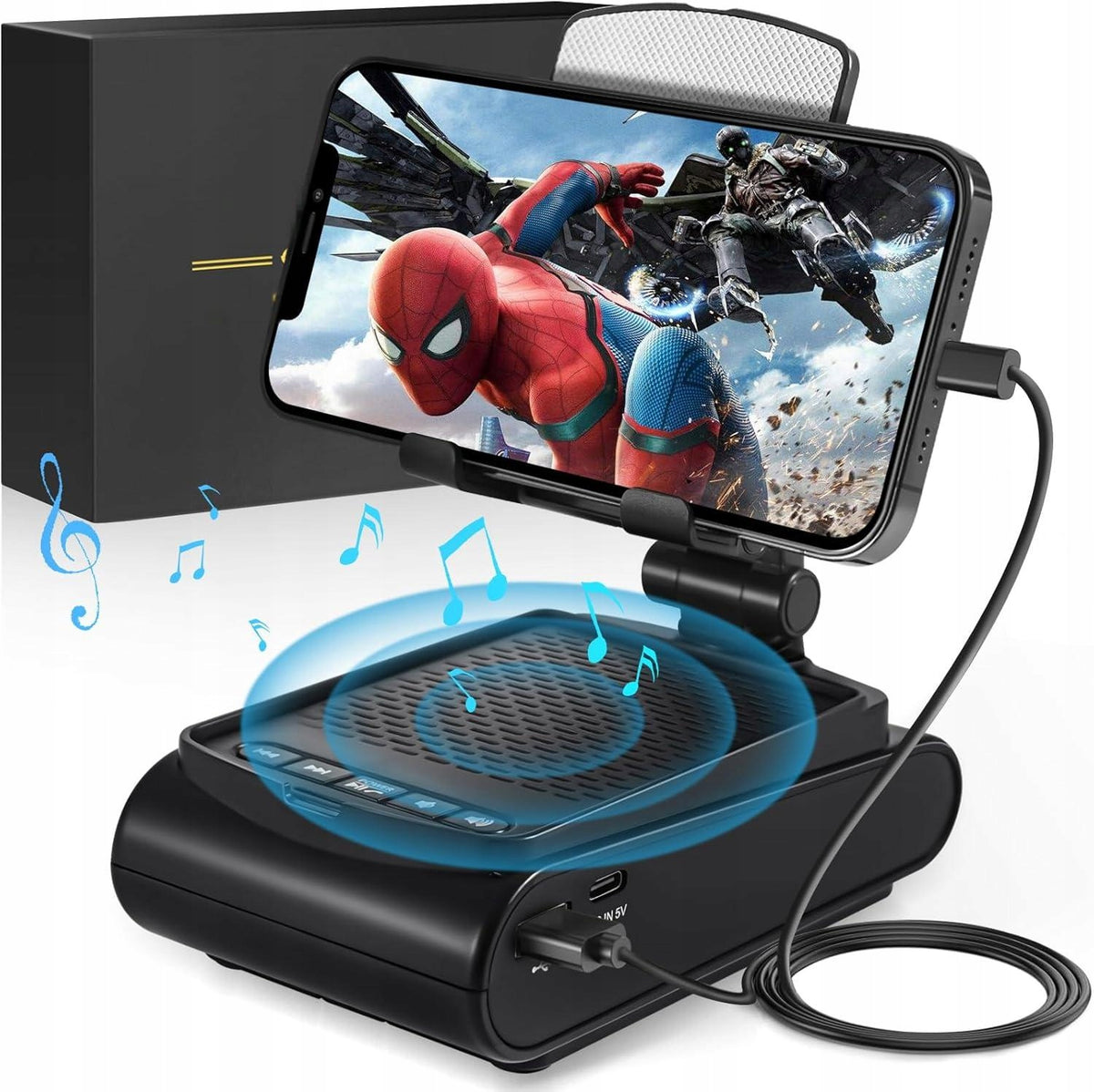 Phone Stand with Bluetooth HD Speaker for Game Music Movies Packaging status original