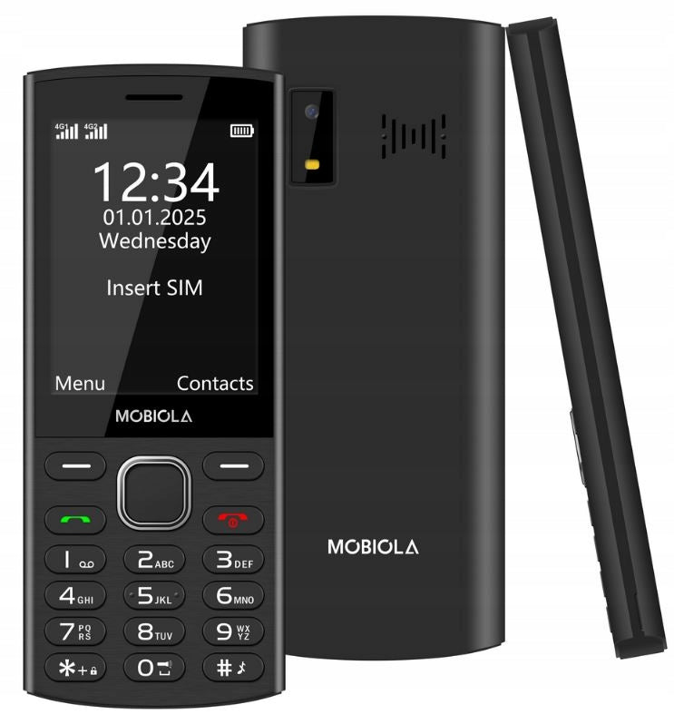 Phone for SENIORS MOBIOLA SOS Button Durable Battery Color BLACK