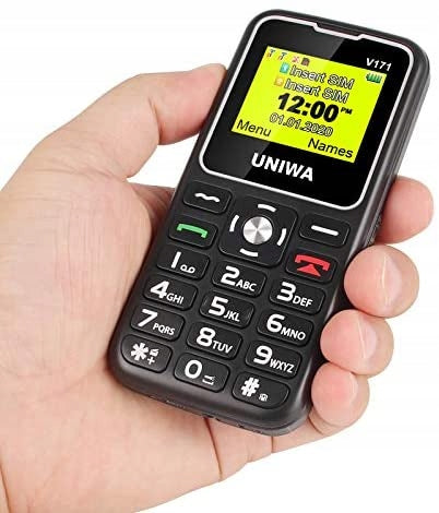 Phone for Senior Uniwa Dual SIM, FM Radio, Light, SOS Button Packaging status original