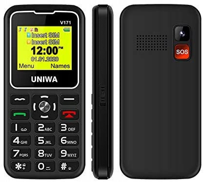 Phone for Senior Uniwa Dual SIM, FM Radio, Light, SOS Button