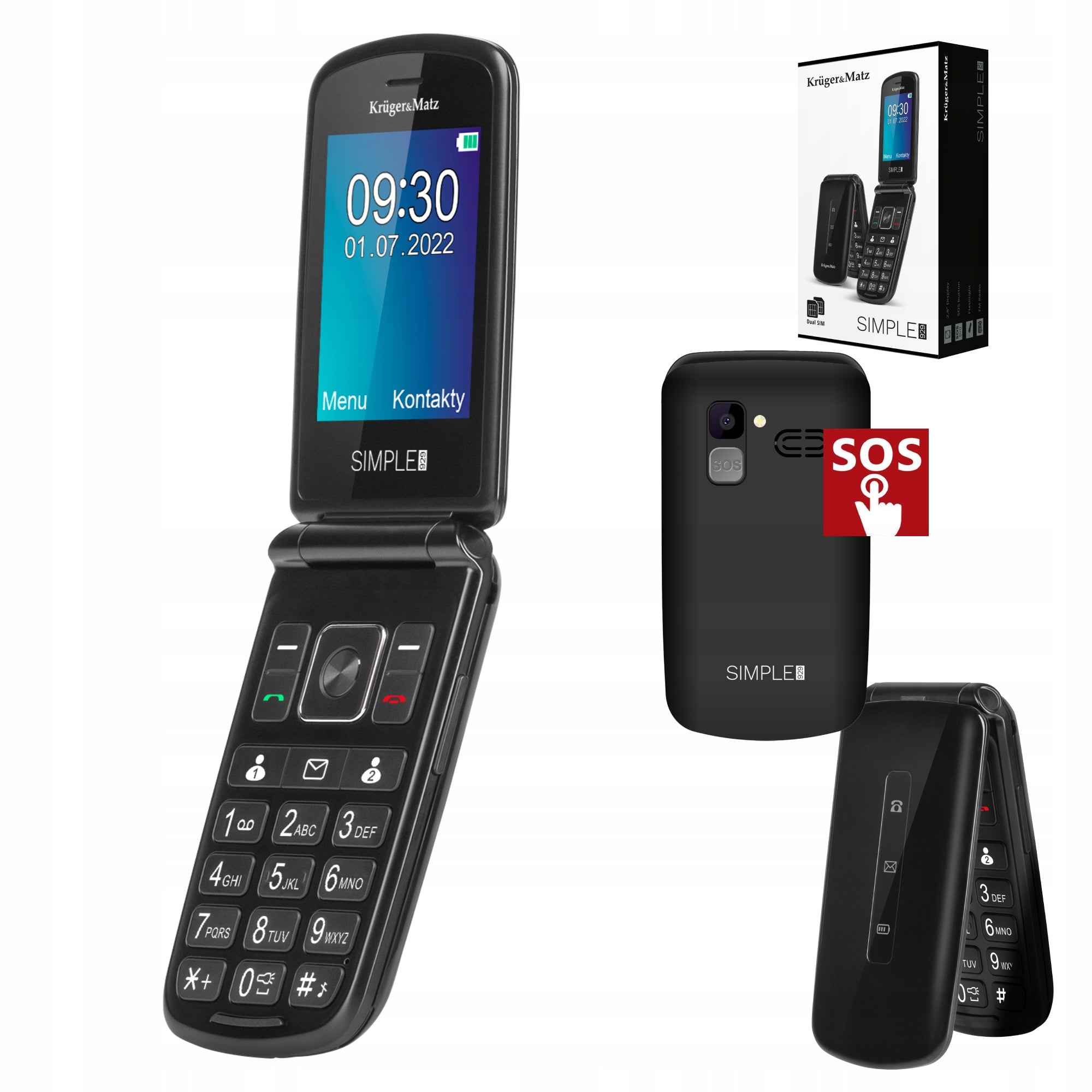 Phone for seniors, flip SOS radio 4/32MB Kruger&Matz