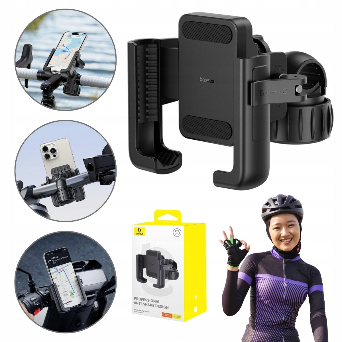 Phone holder for bicycle and scooter rotated 360° - Baseus