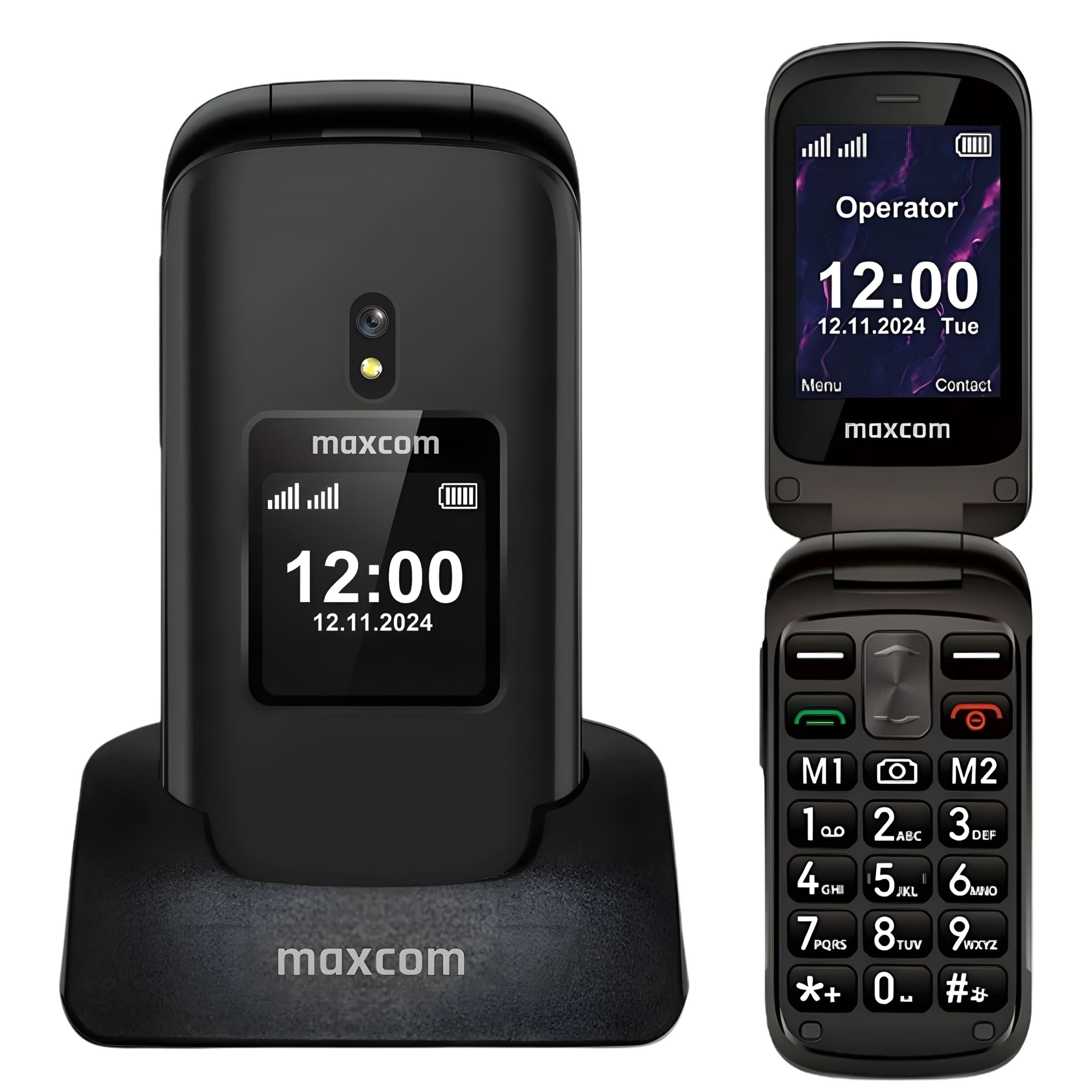 Phone with active flap for senior Maxcom MM834 Large Keys,,S-O-S 4G Charger included no