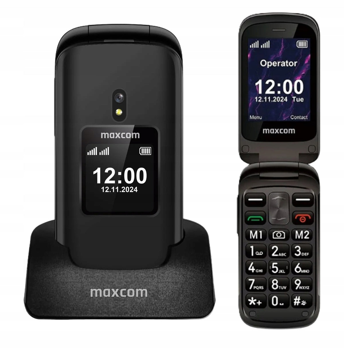 Phone with active flap for senior Maxcom MM834 Large Keys,,S-O-S 4G Headphones included no