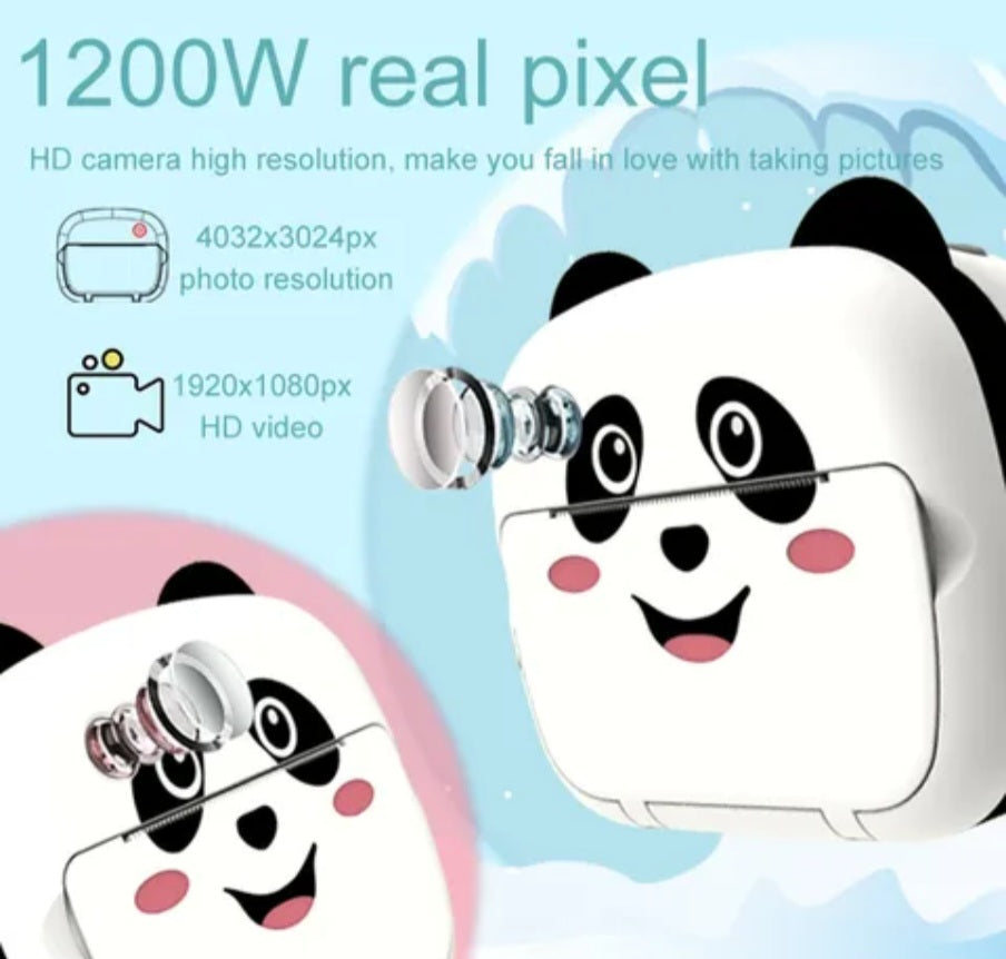 Photo-video camera for children with thermal printer Color white