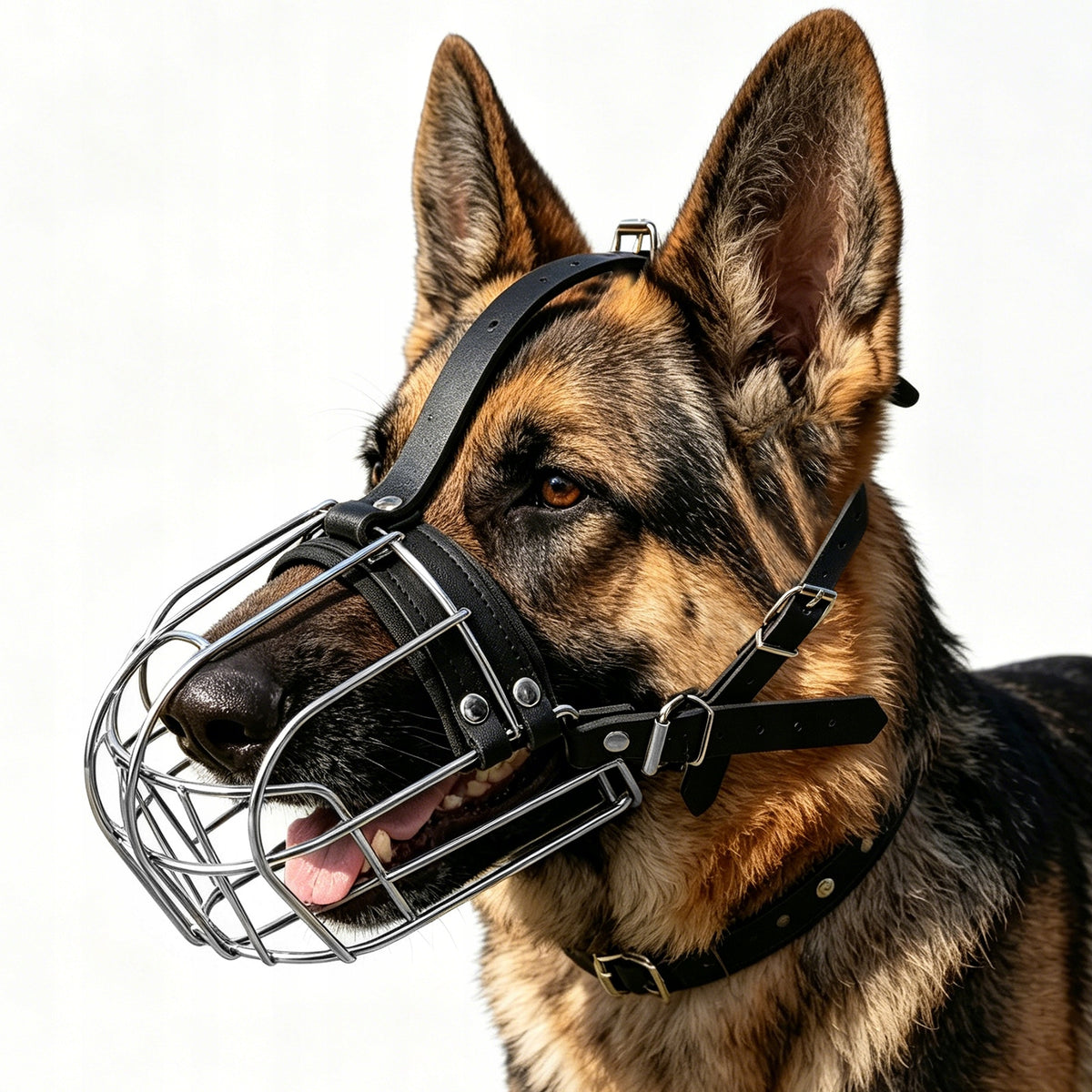 Physiological muzzle For Big Dog Metal Adjustable Comfortable,28-31cm