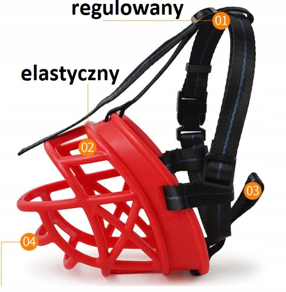 Physiological muzzle for Dog Silicone XL Red – Full Comfort Packaging status original