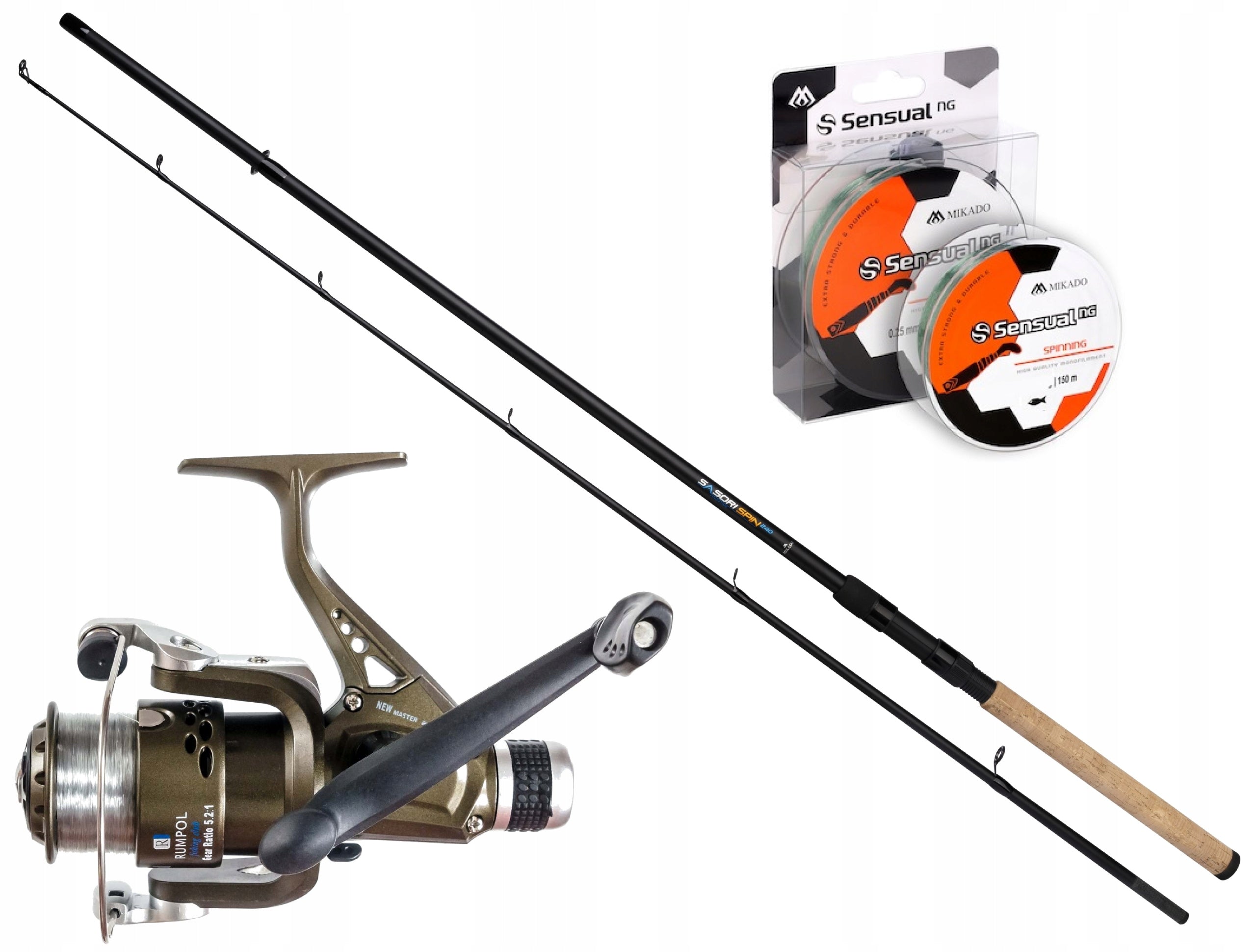 PiKE SPINNING Set Fishing Rod + Reel + Fishing Line MIKADO
