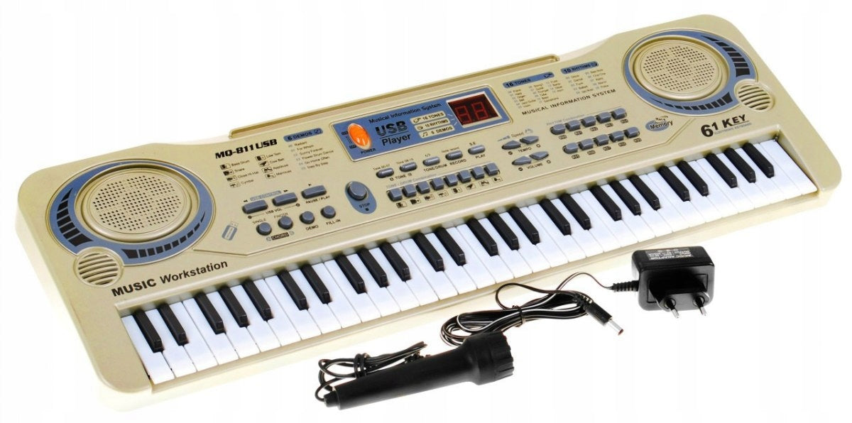 Sintezatorius - pianinas su mikrofonu, 53cm