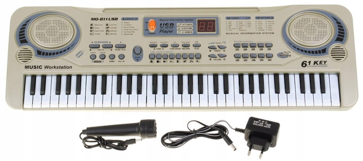 Sintezatorius - pianinas su mikrofonu, 53cm