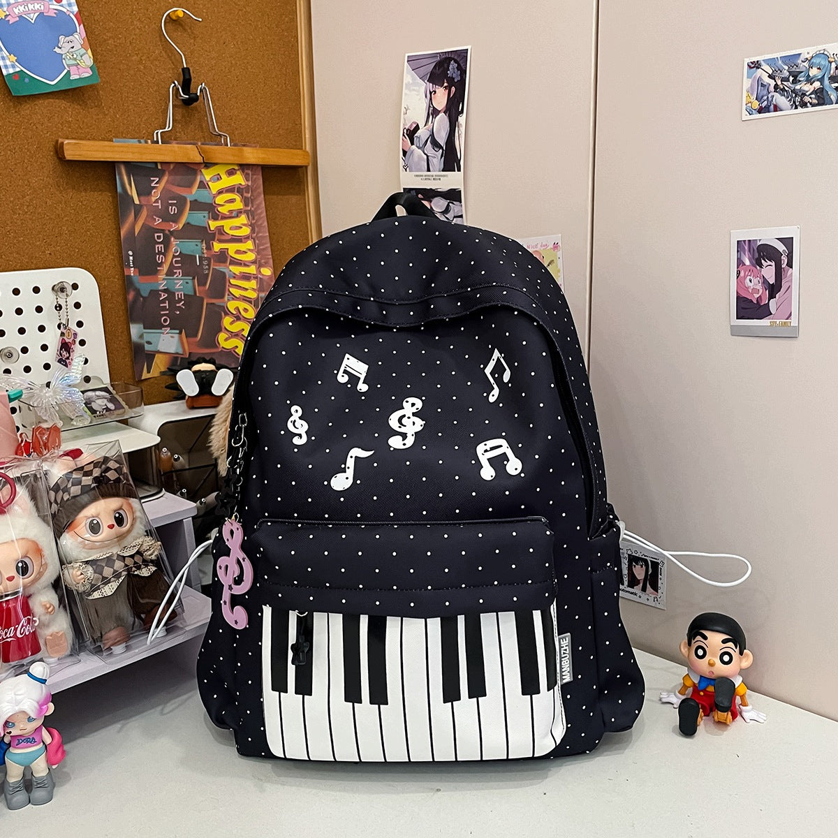 Piano backpack, Polka Dot backpack with a music theme, with large capacity Manufacturer code GRDD215874