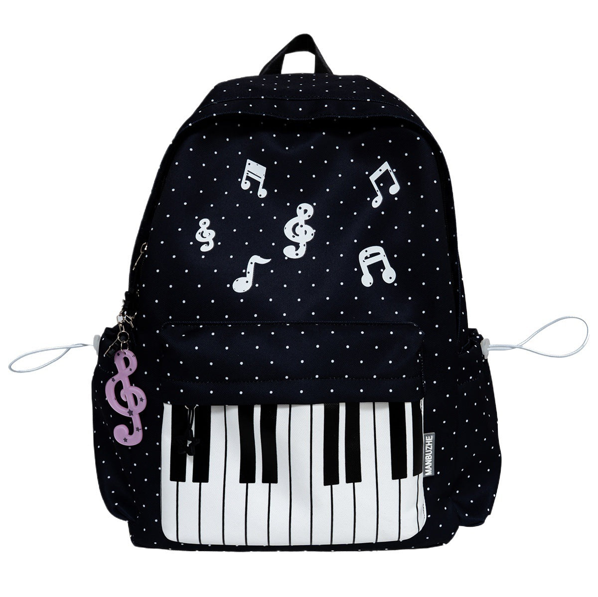 Piano backpack, Polka Dot backpack with a music theme, with large capacity