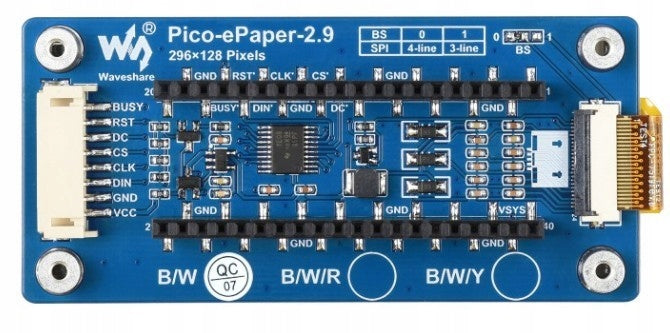 Pico-ePaper-2.9 - module with e-Paper display Manufacturer code 19408