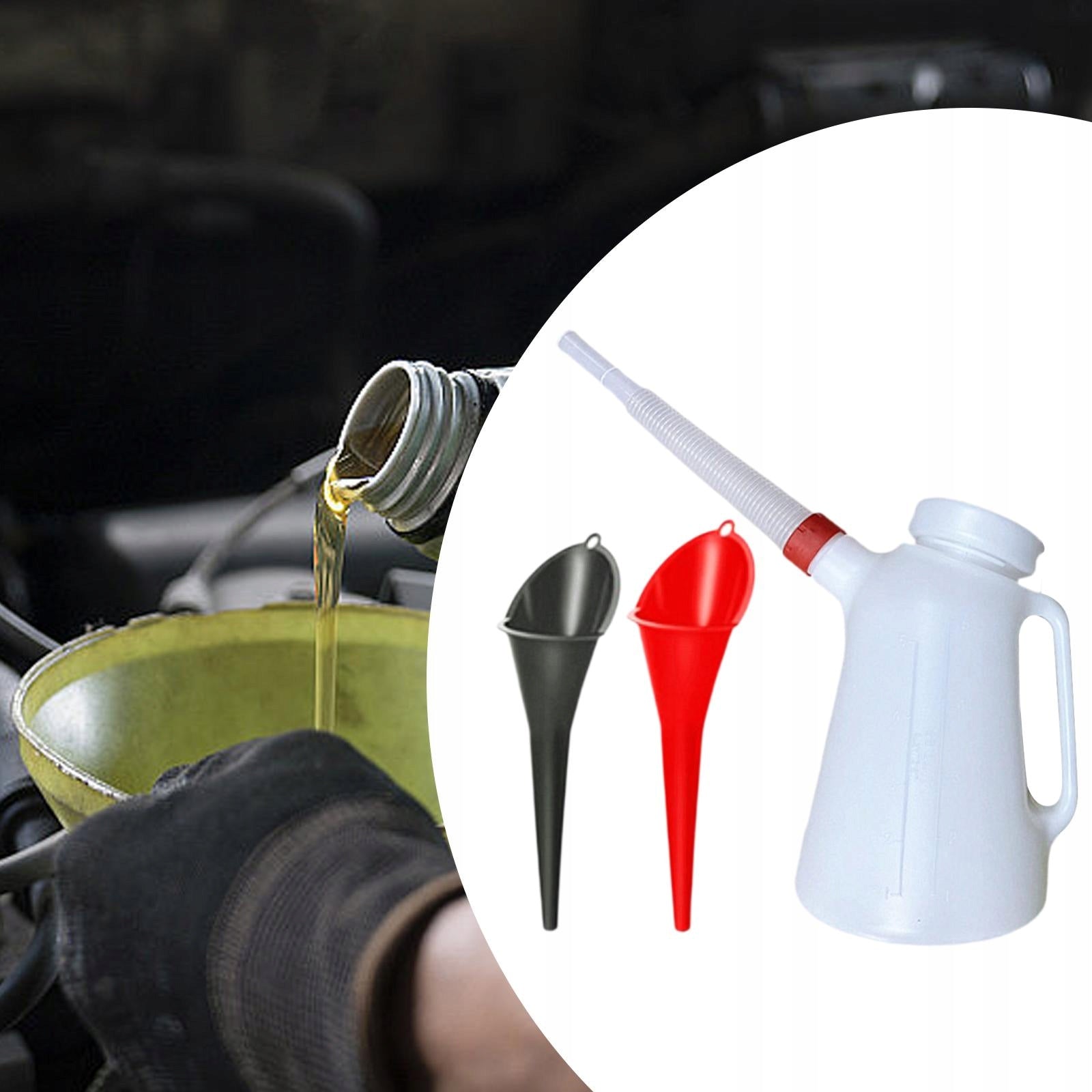 Pieces Oil Measuring Oil Container Dispenser Pot with 1 Jug 2 Funnel