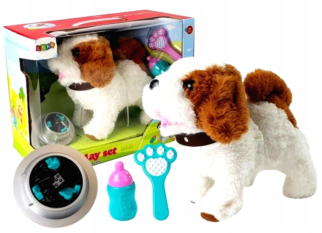 Baterija veikiantis pliušinis šuo Lean Toys