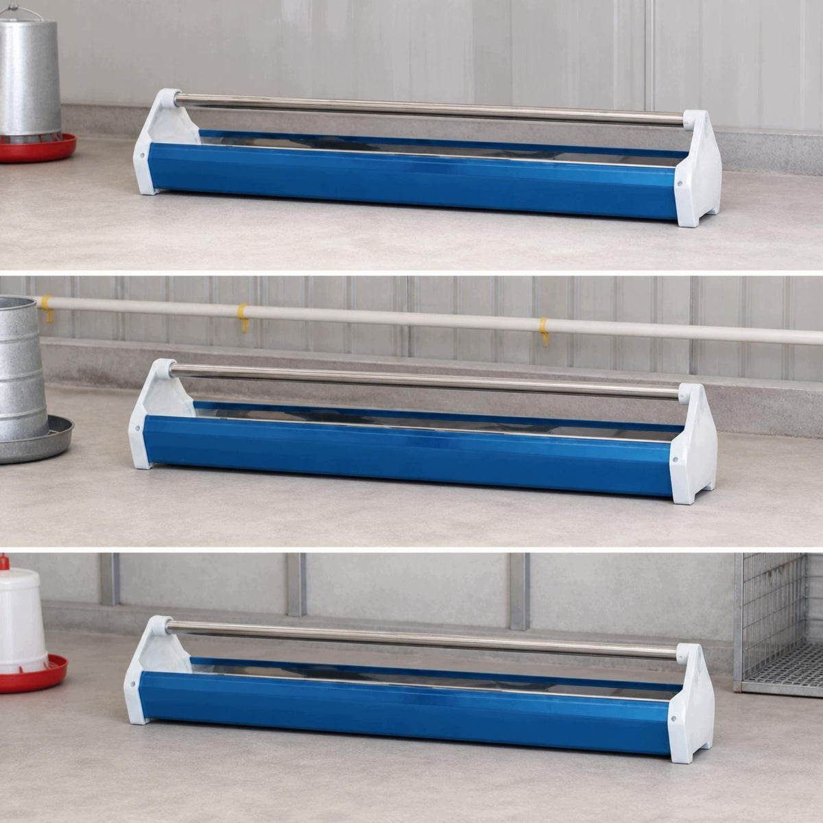 Pigeon Feeder with Guard Rod Rust Resistant Stainless Steel Ss Trough 12M Packaging status original