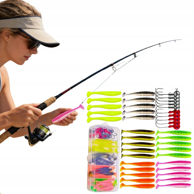 Pike Rubbers Spinning Lures Set Perch Lures 40x
