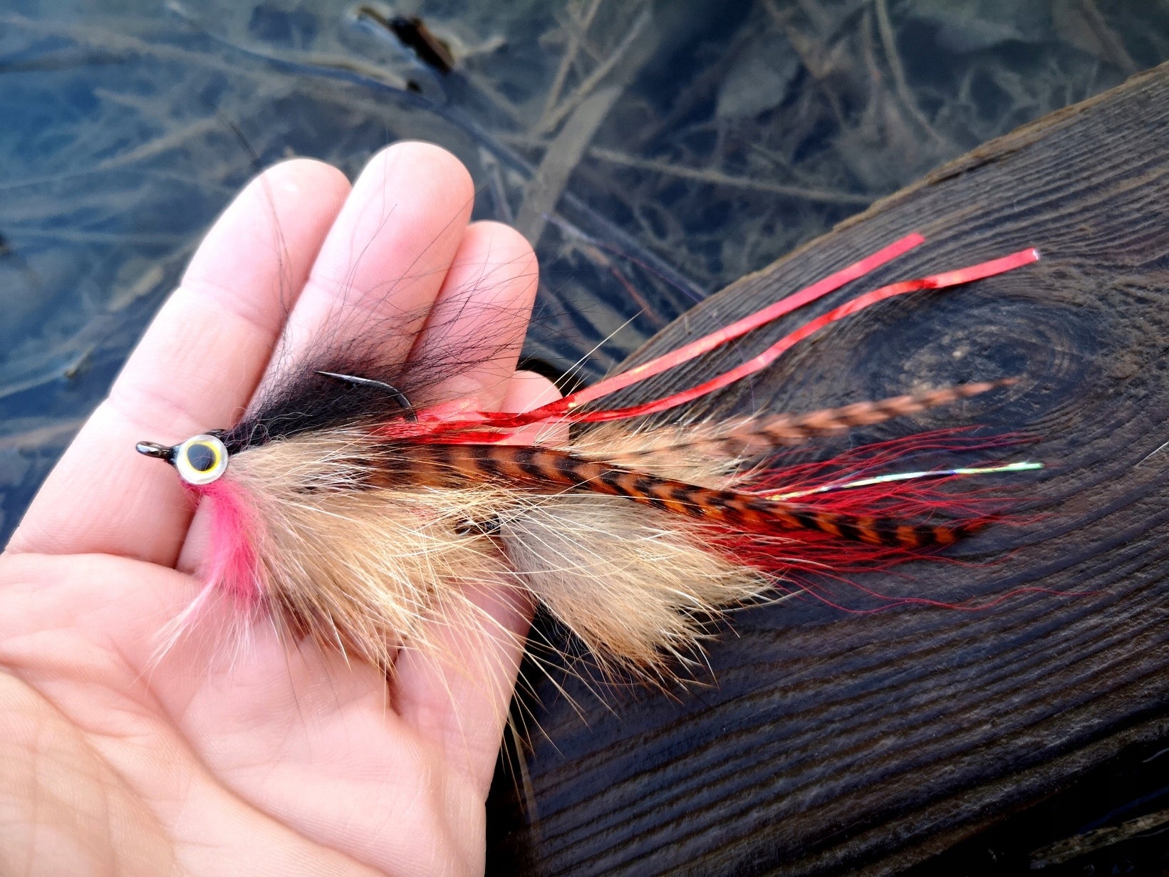Pike and zander fly 15 cm - 5 GR. SLY Fox TWO HOOKS KILLER #01 Model Mucha Szczupakowo Sandaczowa 15 cm