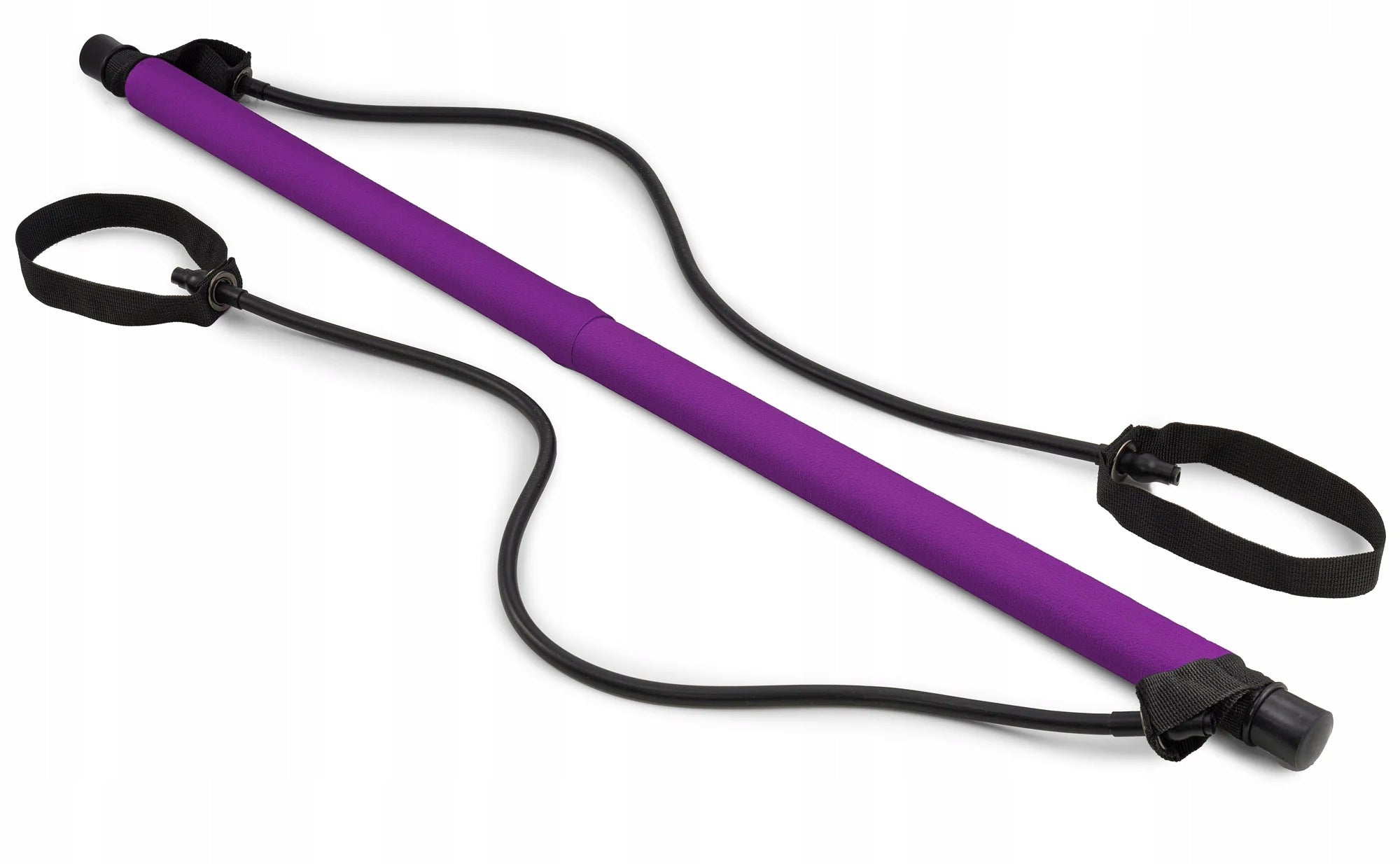 Pilates Bar Exercise Stick Rubber Resistance Expanders with Bar Color multicolor