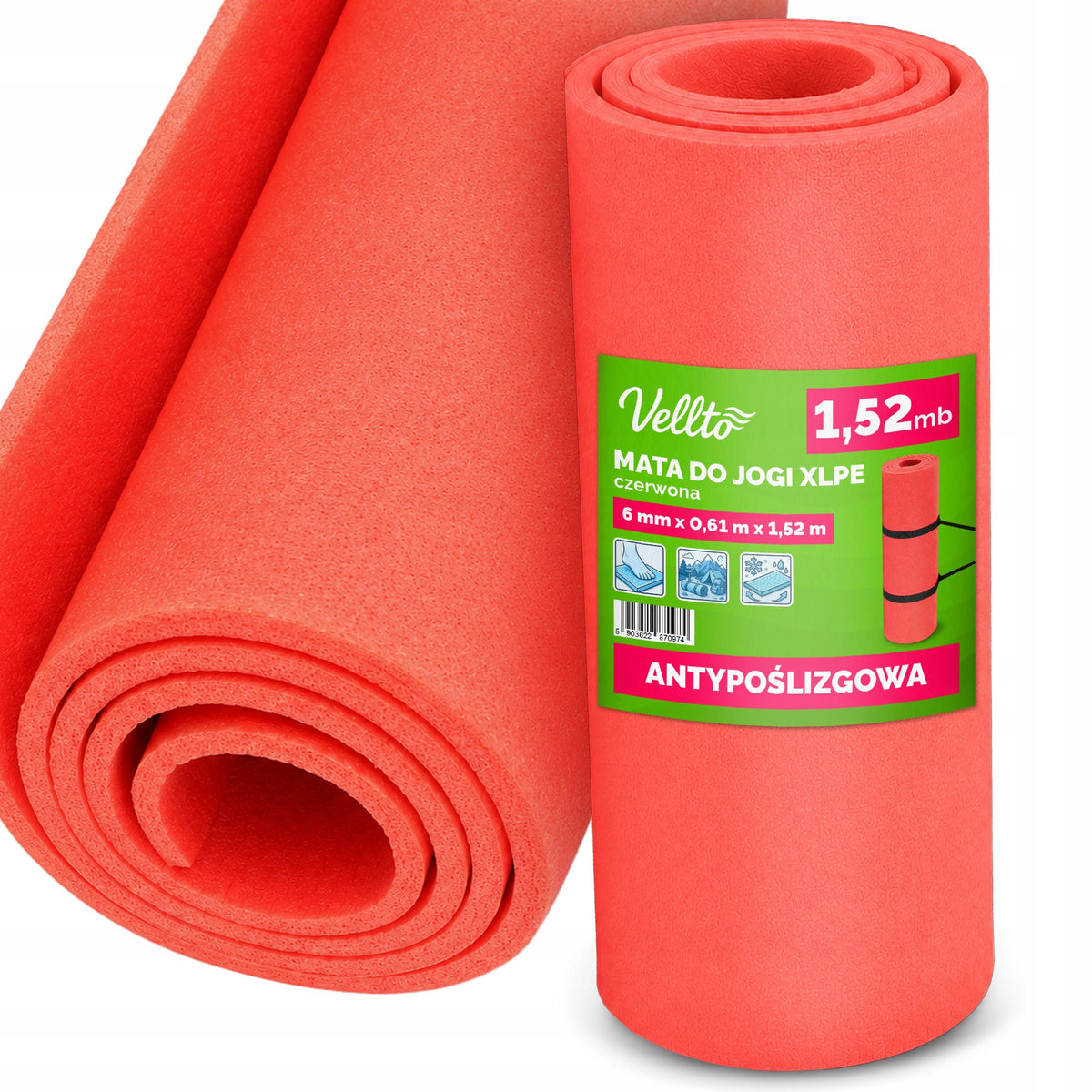 Pilates Exercise Yoga Mat Fitness Training Mat Thick RED F4-V