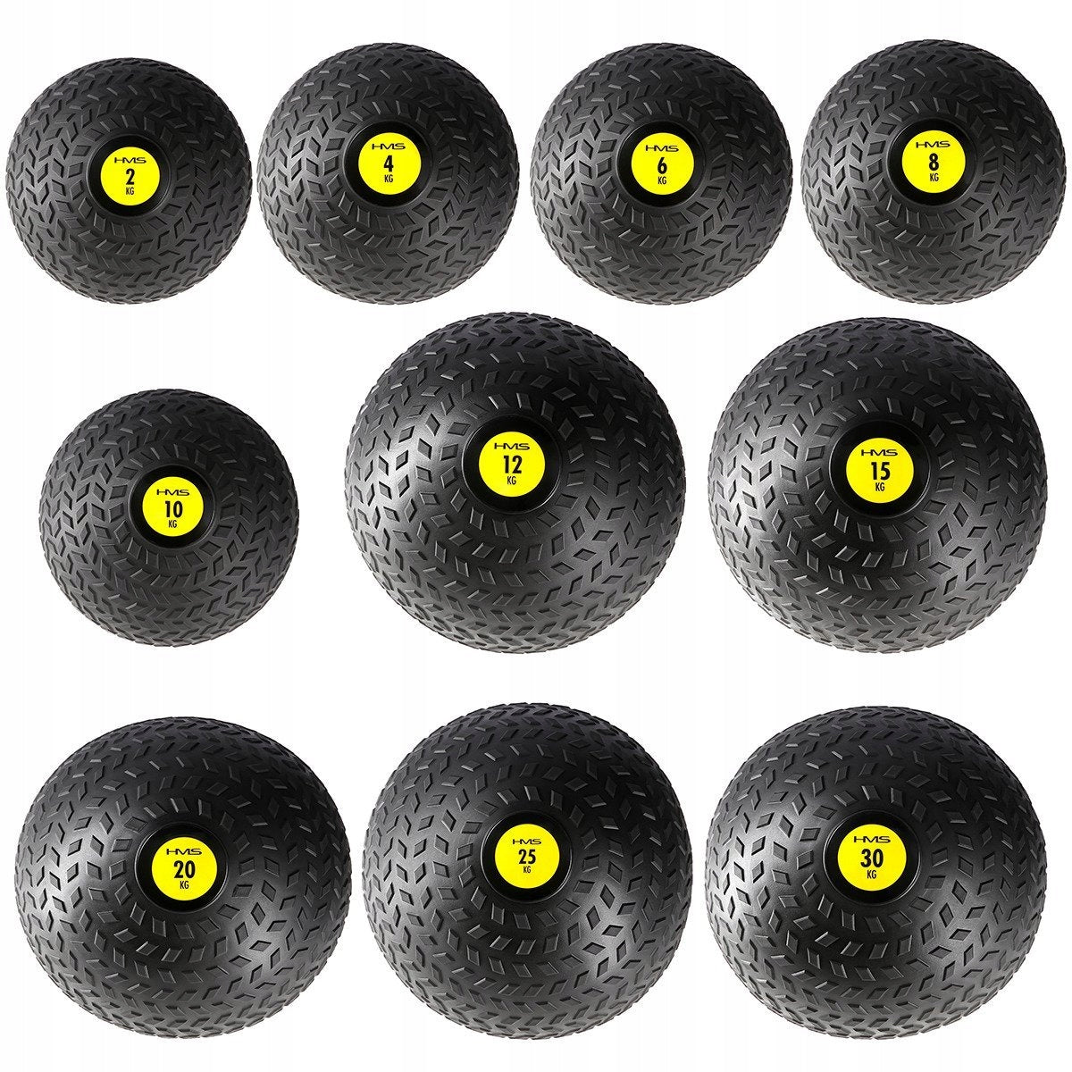 Krafttrainingsball HMS PST02, schwarz/gelb 
