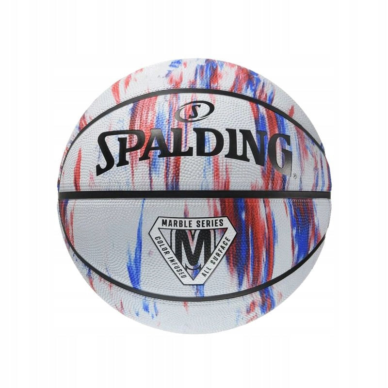 Krepšinio kamuolys Spalding Marble, 7 dydis, baltas