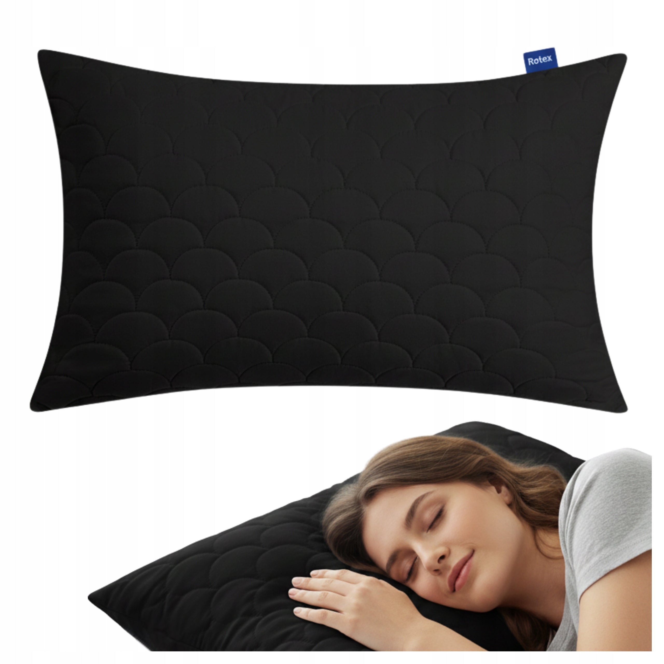 Pillow 40x60cm Sleeping Anti-Allergic Quilted Thick Zipper