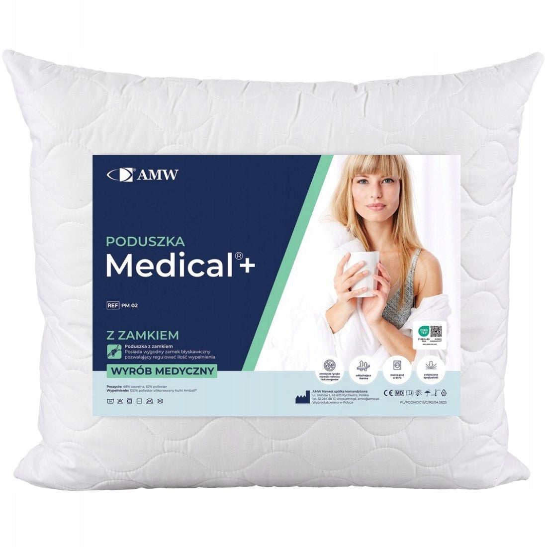 Pillow with Zipper 50x60 Medical Anti-Allergic for Sleeping Zipper Comfortable