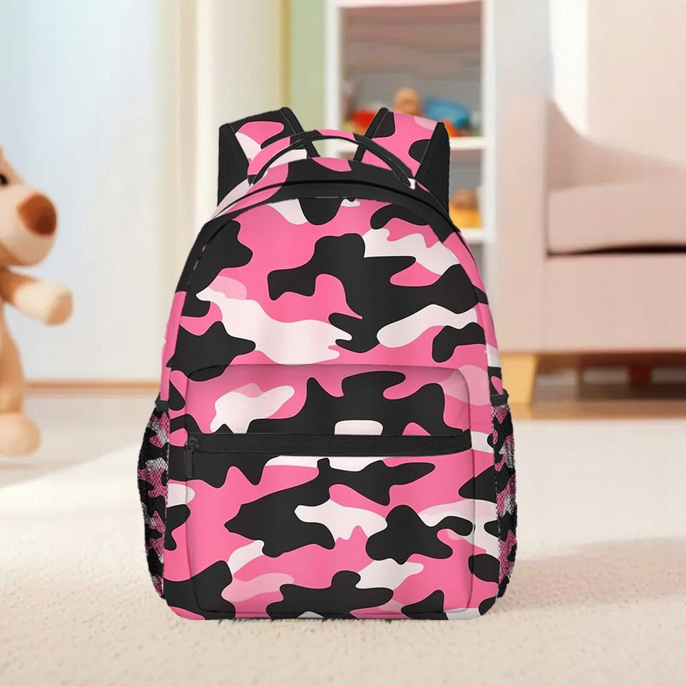 Pink Camouflage School Backpack - Elegant & Lightweight