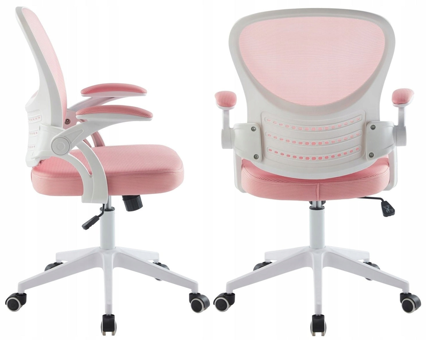Pink FELIX Swivel Chair – Comfortable Office Chair with Fabric and Mesh