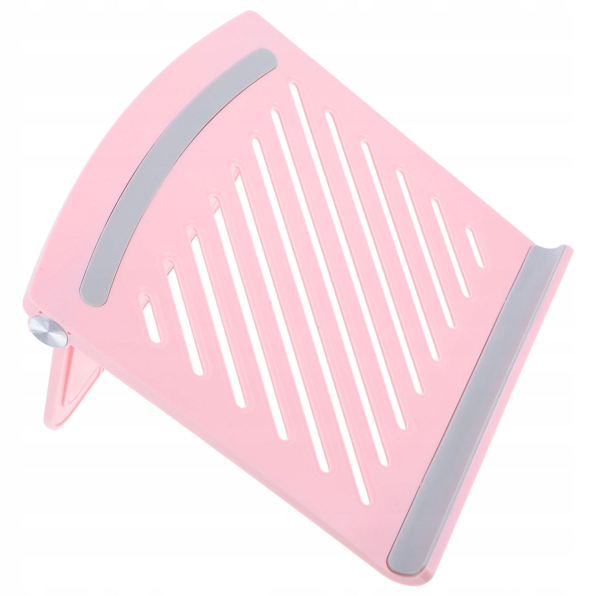 Pink Foldable Laptop Stand with Ventilated Surface for Stable Use