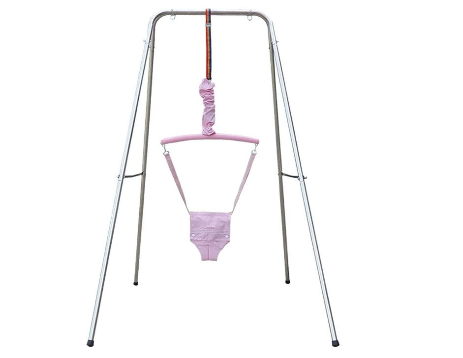 Pink Infant Swing Lounger Folding Stand Portable Packaging status original