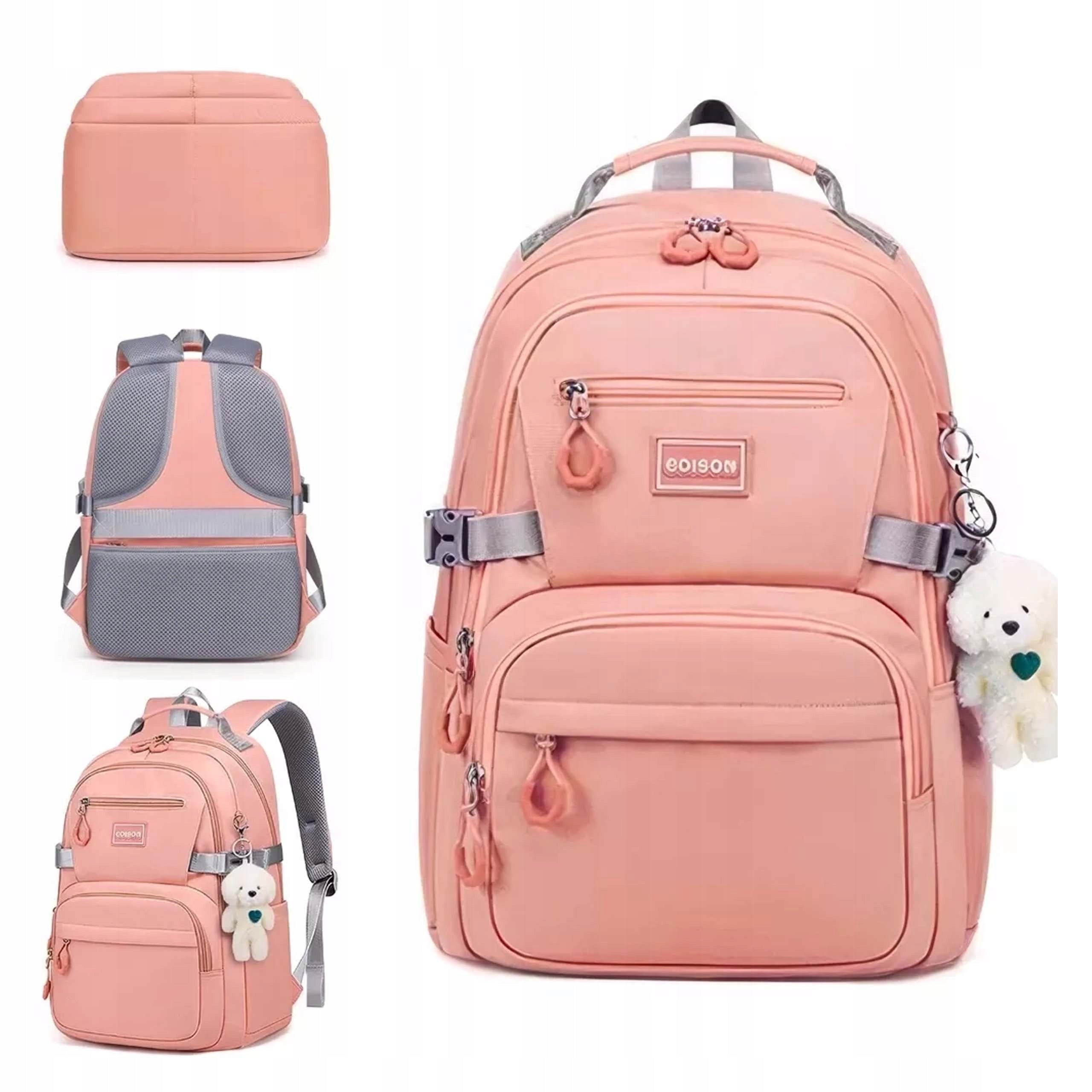 Pink Satchel with Mascot for Girls Edison Class 1-8 School Backpack