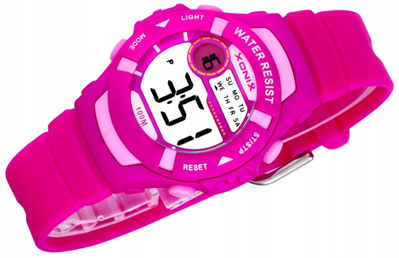Pink Sports Watch For Girls Backlight Lightweight Waterproof Ele Additional features nickel-free