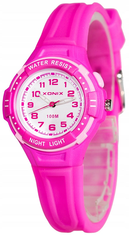 Pink Sports Watch For Girls Waterproof Analog Silicone Pa Brand Xonix
